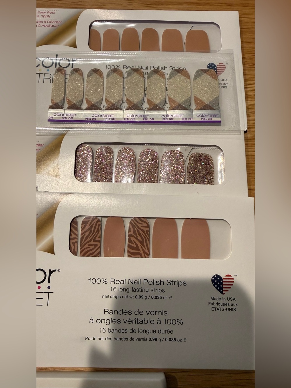 Bundle of 4 mixed MANI Color Street nail wraps